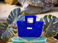 Blue Luxe Bag Beaded Bgas