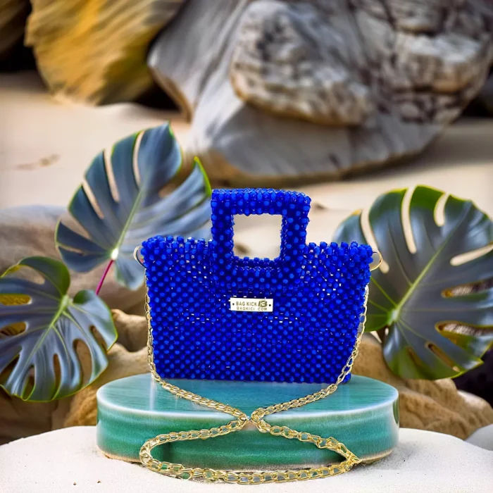 Blue Luxe Bag Beaded Bgas